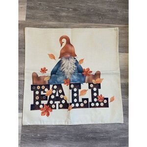 Fall Decor Pillow COVER 22”x22”, Decorative Thanksgiving Home Gnome NEW